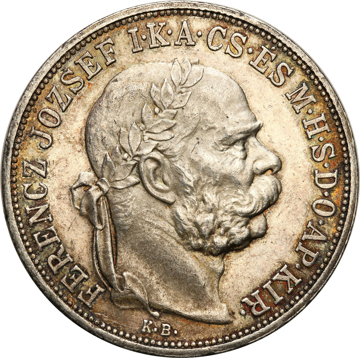Węgry, Franciszek Józef I (1848–1916), 5 koron 1908 KB, Kremnica,